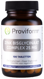 Proviform Zink bisglycinaat 25mg complex 100.00 Tabletten