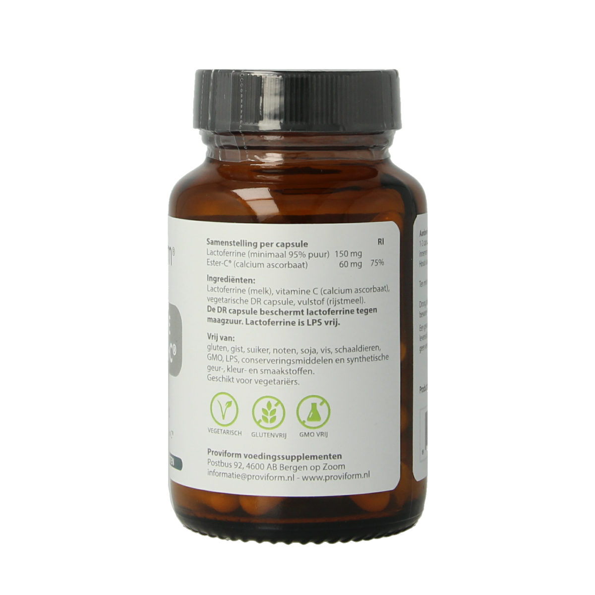 Proviform Lactoferrine puur 150mg + ester C 60.00 Vegetarische capsules