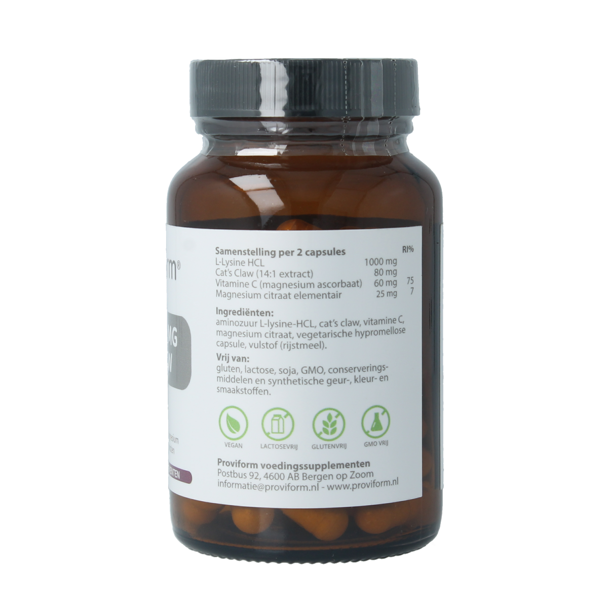Proviform L-Lysine 500mg & cats claw 60.00 Vegetarische capsules