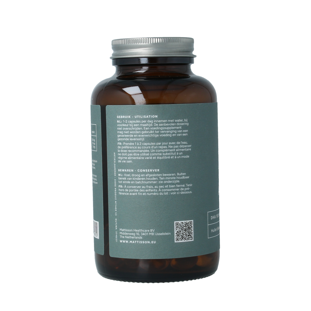 Mattisson Vegan omega 3 algenolie DHA 150mg EPA 75mg 180.00 Vegetarische capsules