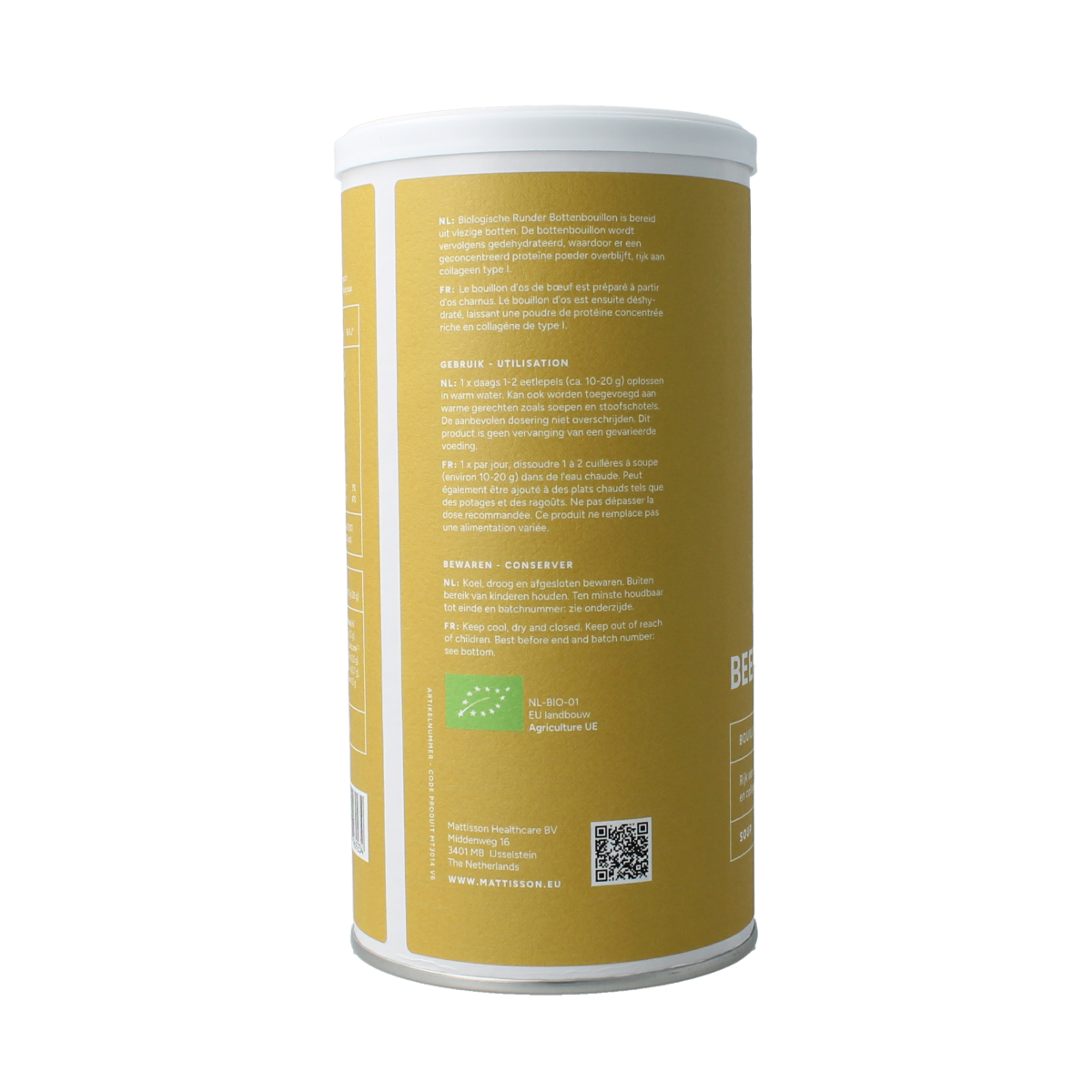 Mattisson Organic beef bone broth botten bouillon bio 180.00 Gram
