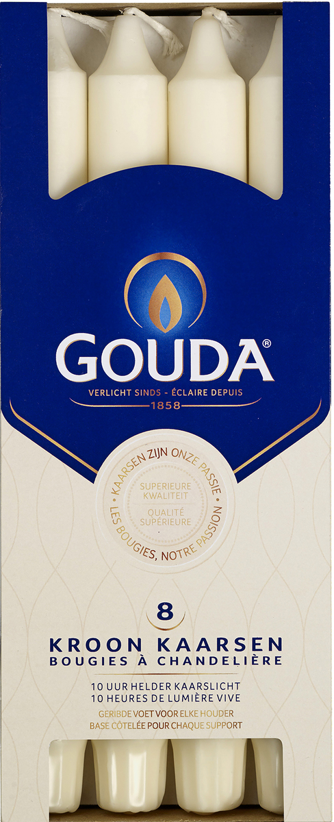 Gouda Kroonkaars ivoor 240/24 8.00 Stuks