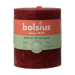 Bolsius Rustiekkaars shine 80/68 velvet red 1 Stuks