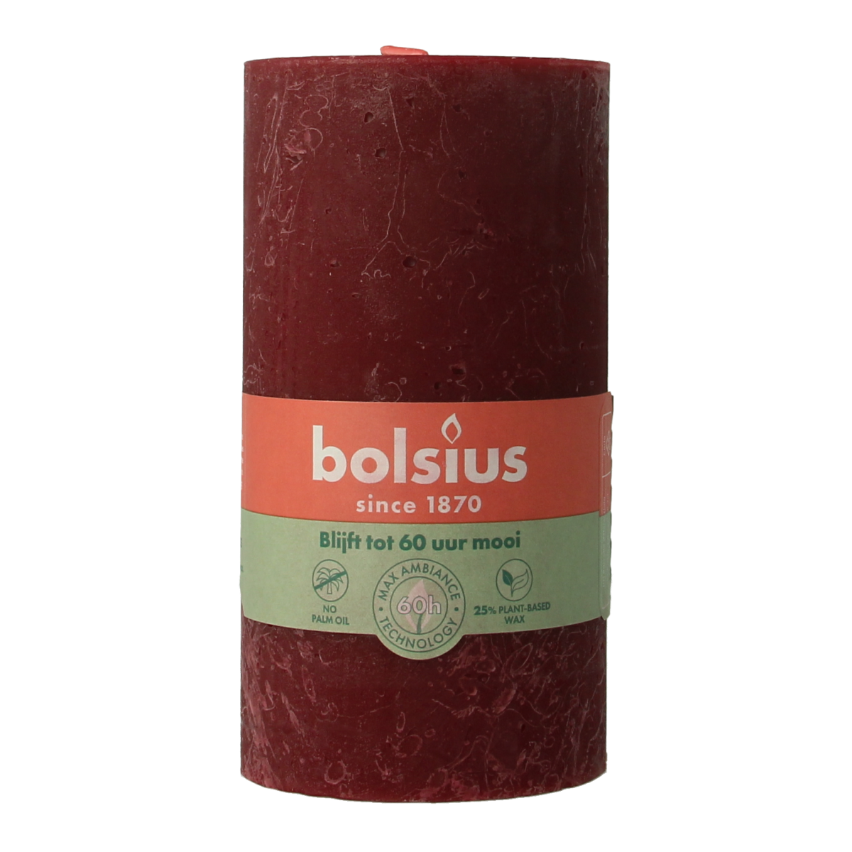 Bolsius Rustiekkaars shine 130/68 velvet red 1.00 Stuks