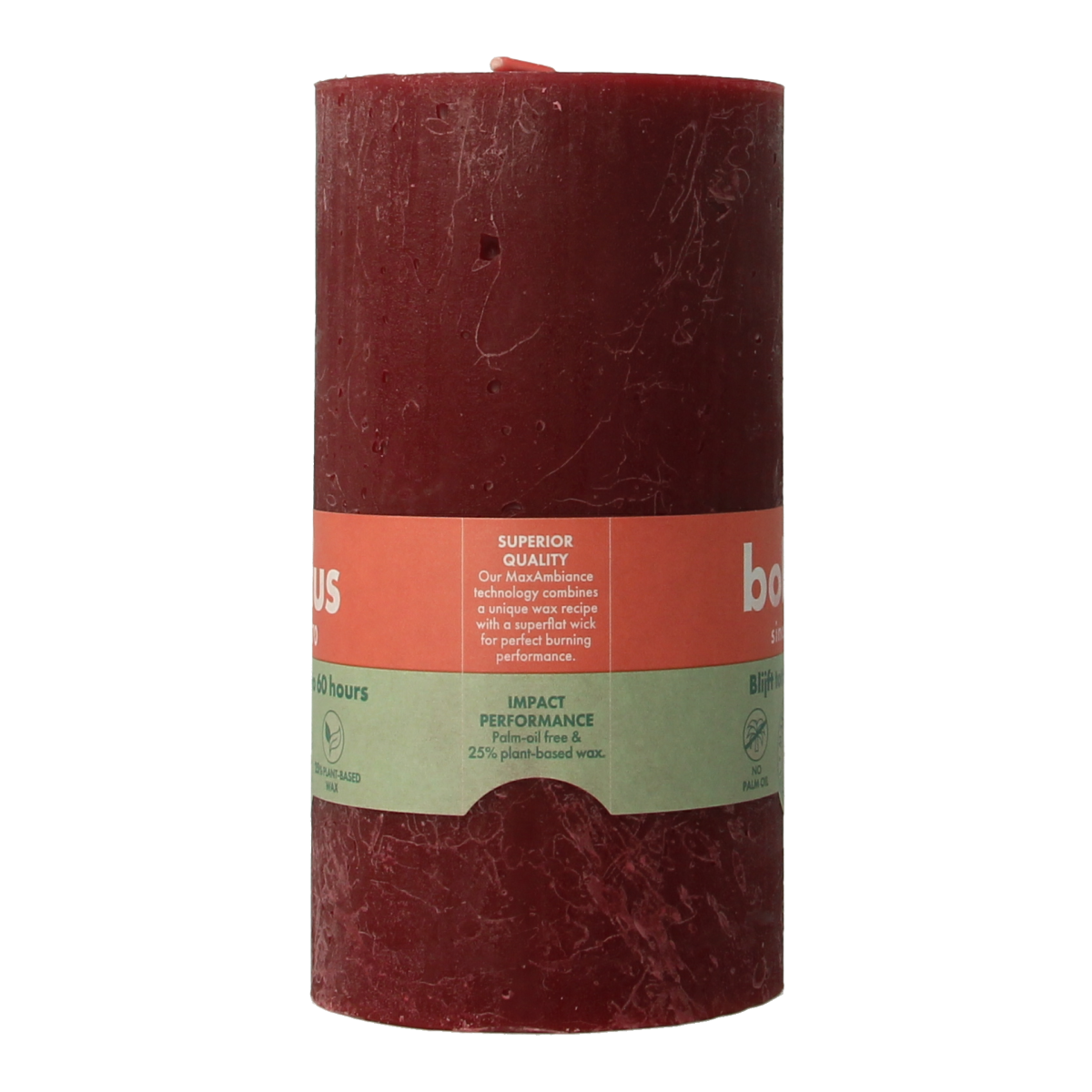 Bolsius Rustiekkaars shine 130/68 velvet red 1.00 Stuks