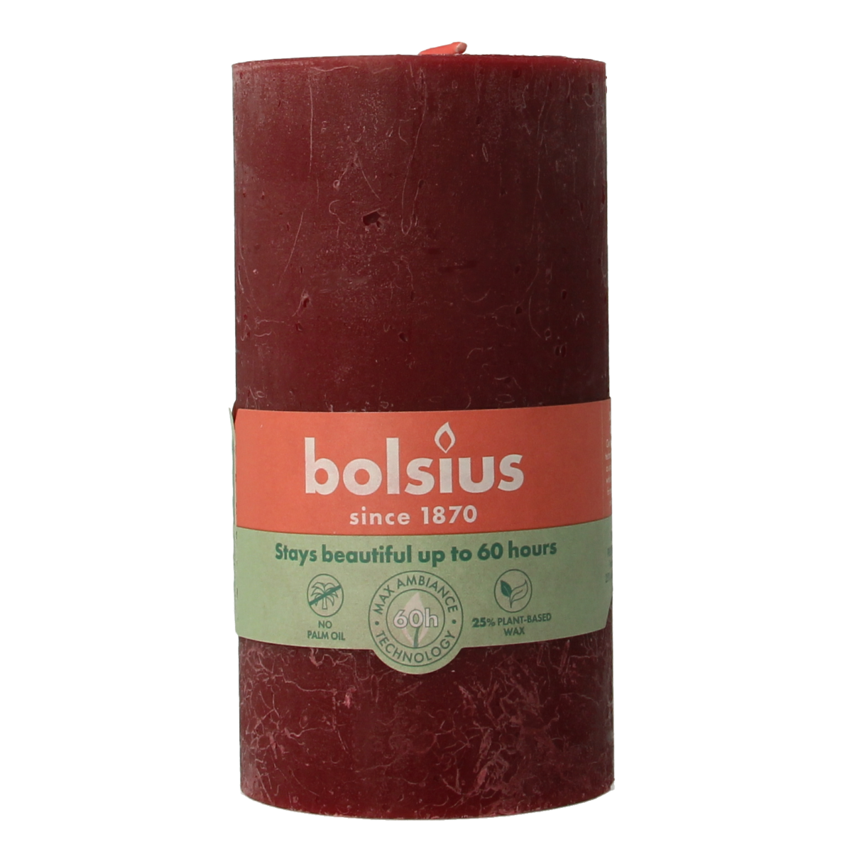Bolsius Rustiekkaars shine 130/68 velvet red 1.00 Stuks
