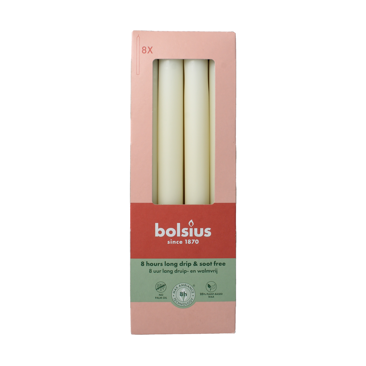 Bolsius Dinerkaarsen 230/20 soft pearl 8.00 Stuks