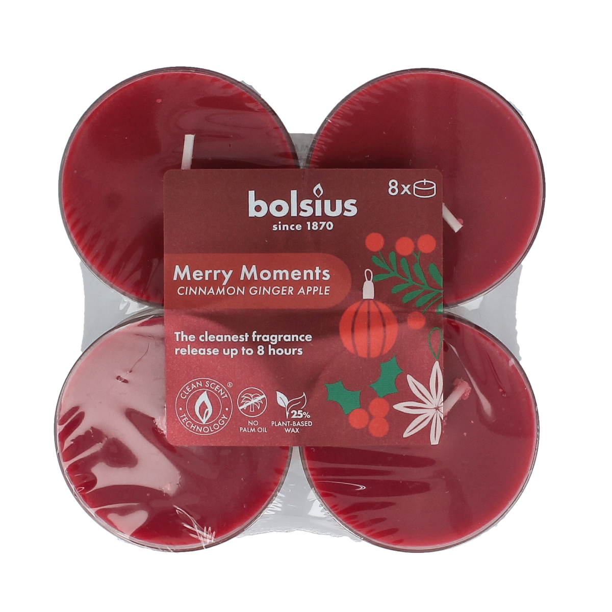 Bolsius Maxlicht merry moments cinnamon ginger 8.00 Stuks