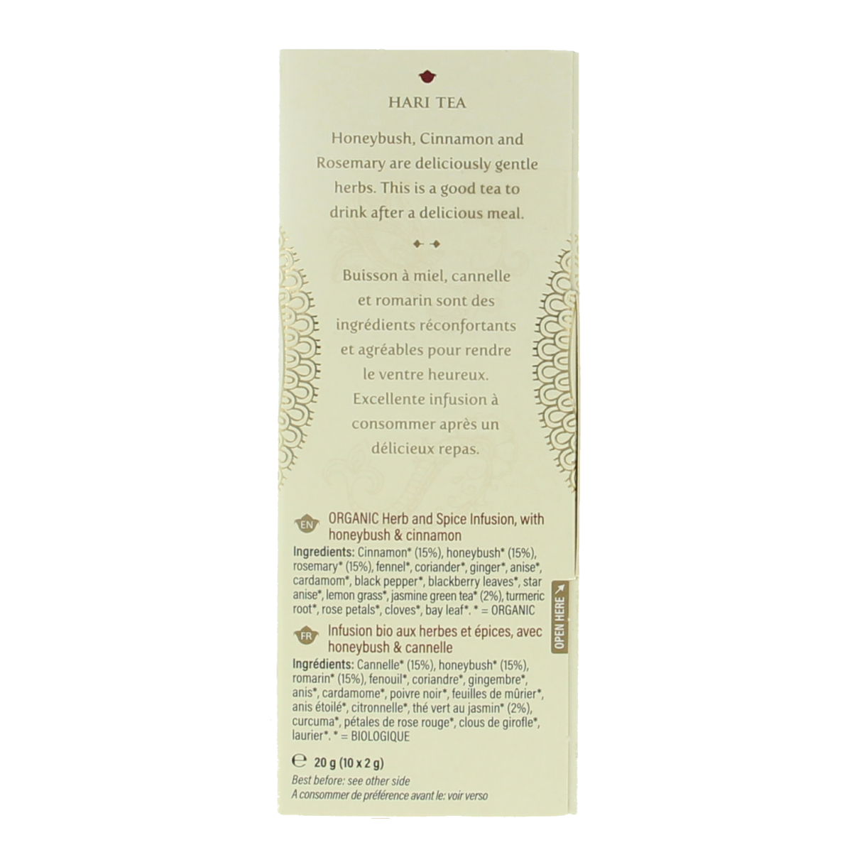 Hari Tea Honeyrush cinnamon rosemary lightness bio 10.00 Stuks