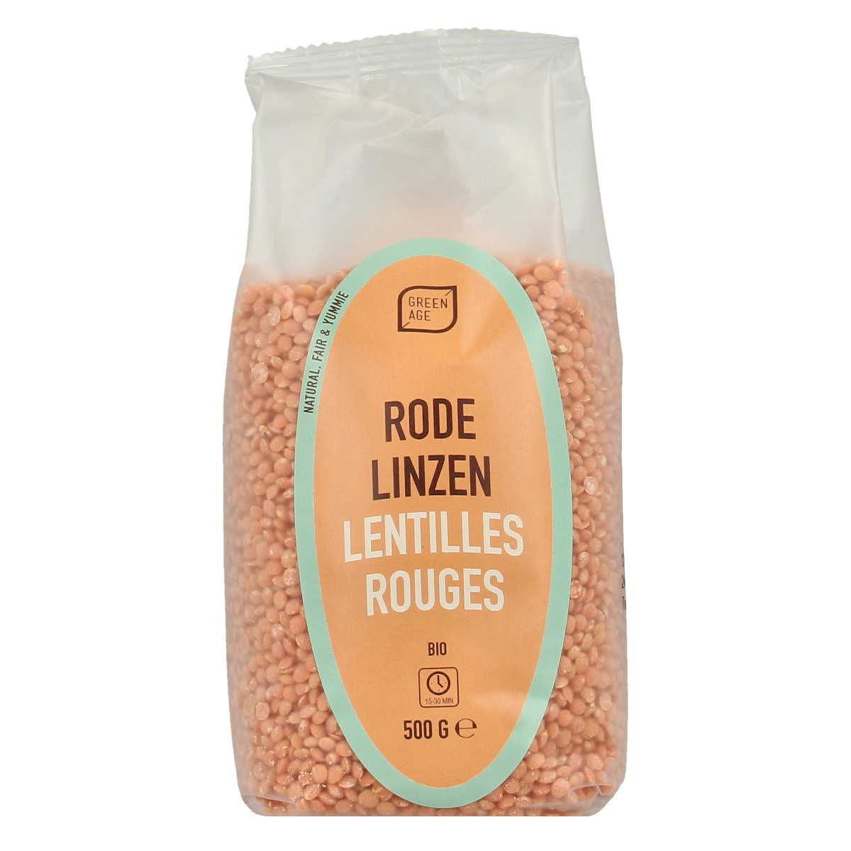 Greenage Rode linzen bio 500.00 Gram