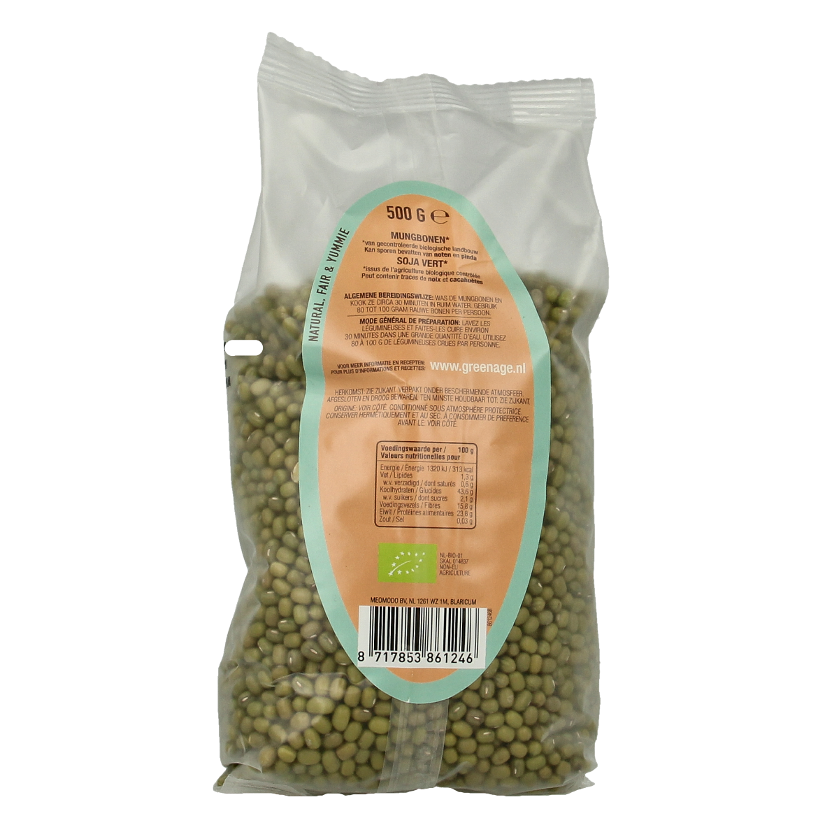 Greenage Mungbonen bio 500.00 Gram