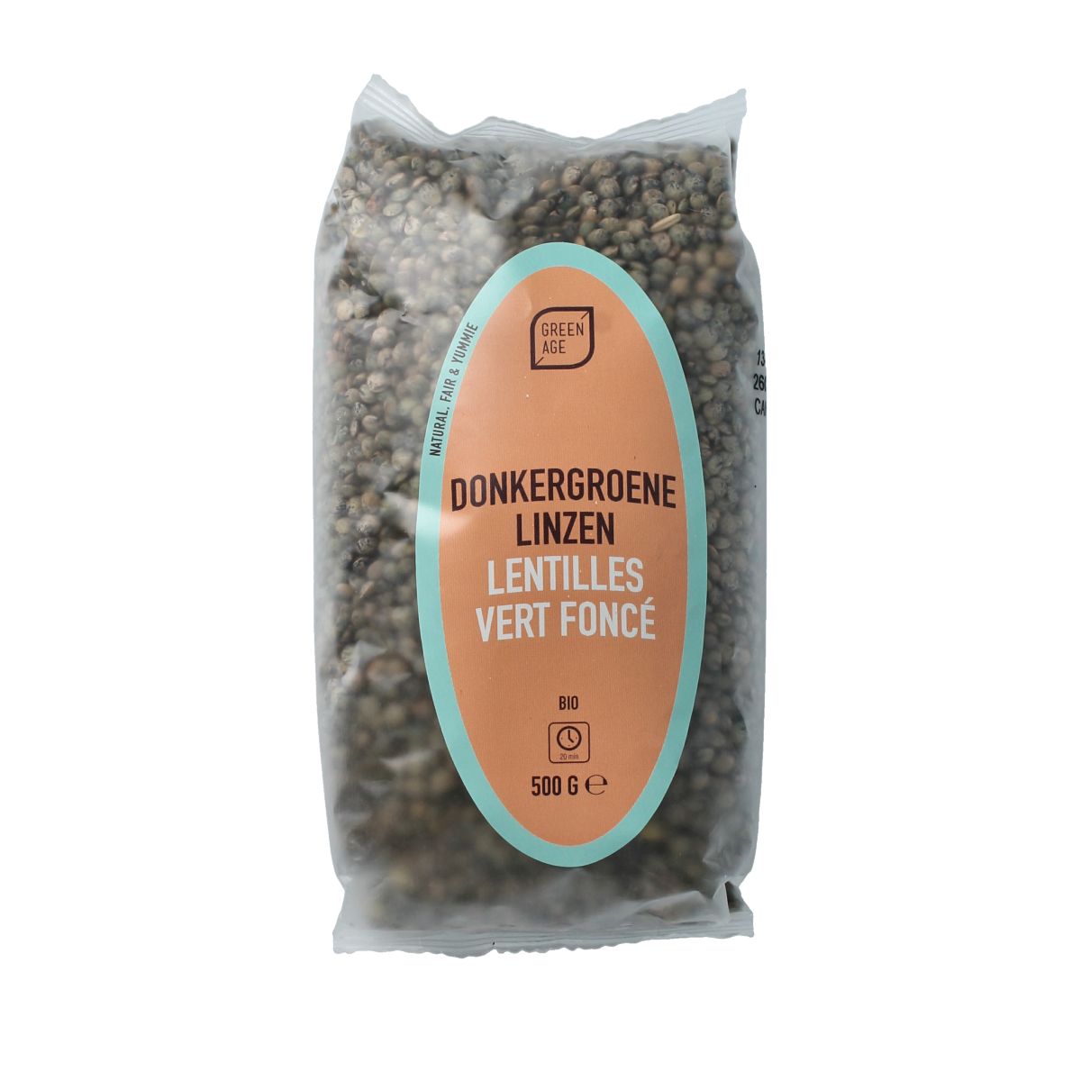 Greenage Donkergroene linzen bio 500.00 Gram
