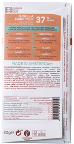 Chocolatemakers Gorilla melk 37% bio 80 Gram
