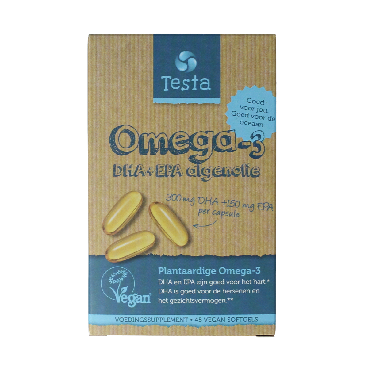 Testa Omega 3 algenolie 300mg DHA + 150mg EPA vegan 45.00 Softgels