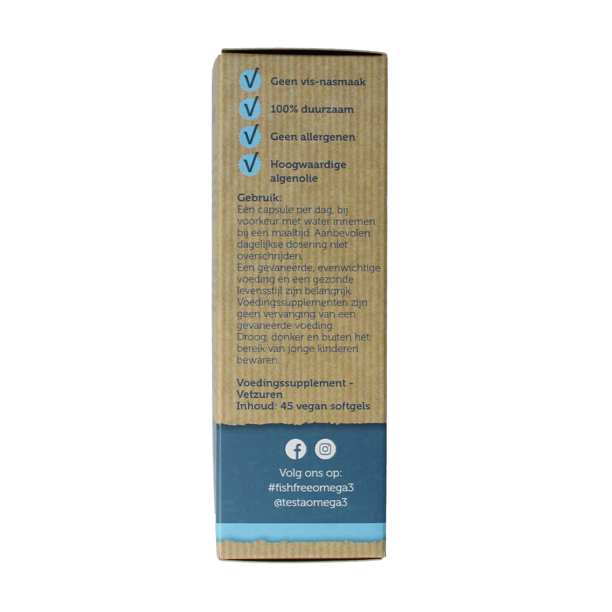 Testa Omega 3 algenolie 300mg DHA + 150mg EPA vegan 45.00 Softgels