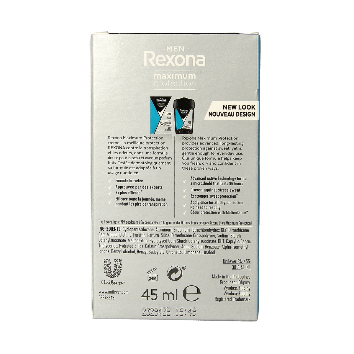 Rexona Deodorant stick men max protect clean scent 45.00 Milliliter