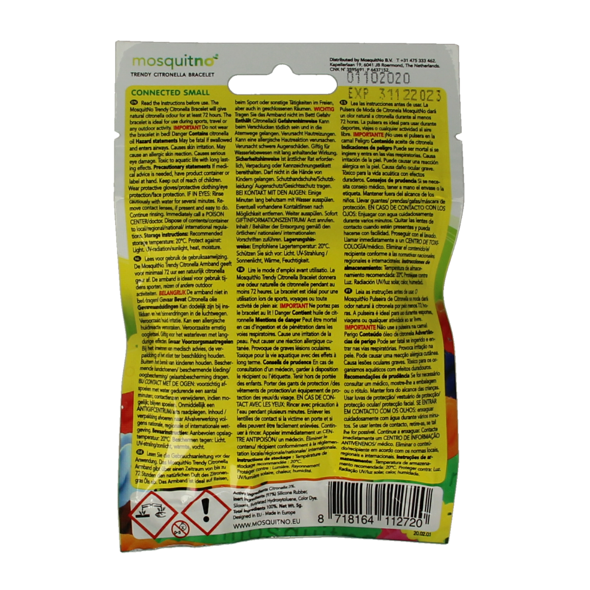 Mosquitno Insect repellent bracelet kids 1.00 Stuks