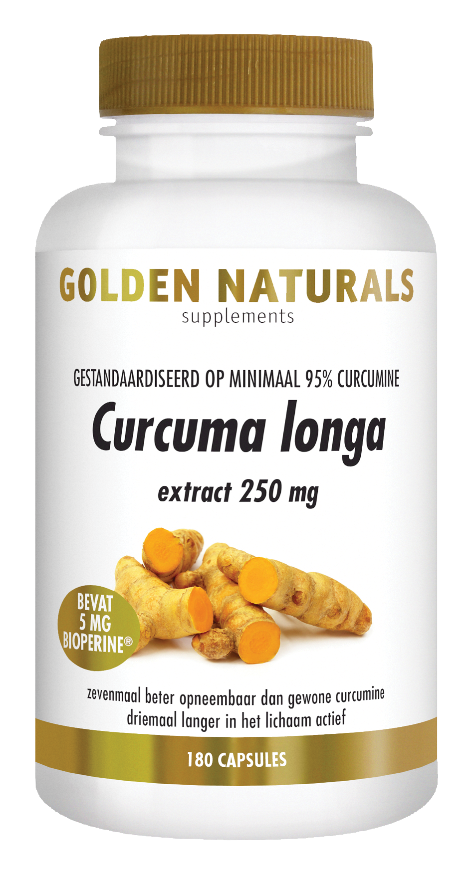 Golden Naturals Curcuma longa 180.00 Vegetarische capsules