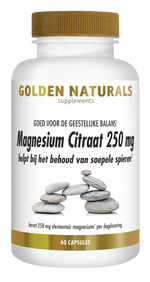 Golden Naturals Magnesium citraat 250mg 60.00 Vegetarische capsules