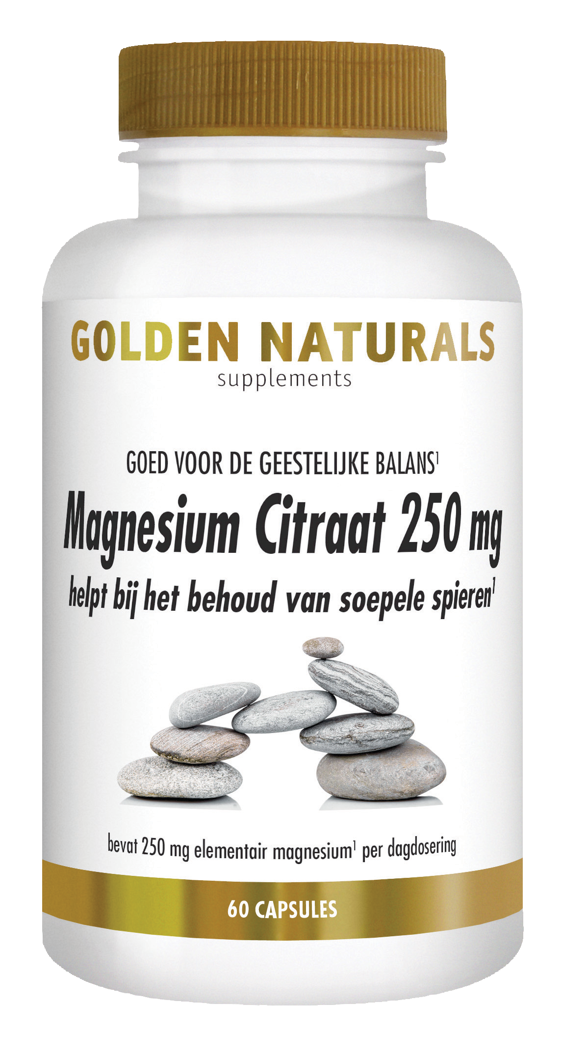 Golden Naturals Magnesium citraat 250mg 60.00 Vegetarische capsules