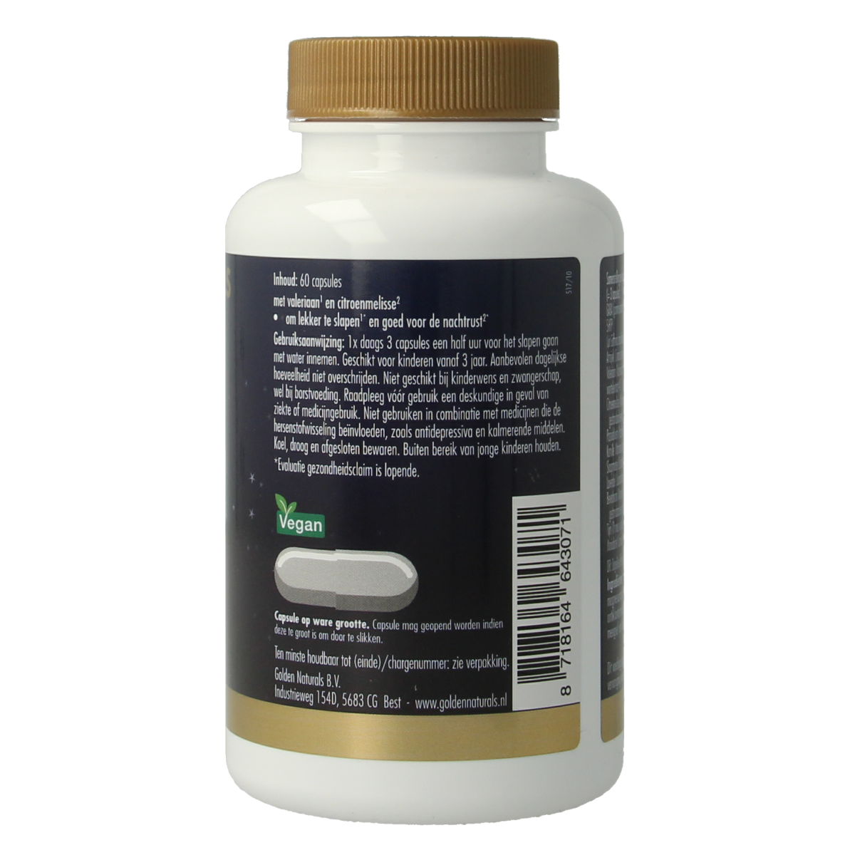 Golden Naturals Slaap support 60.00 Vegetarische capsules