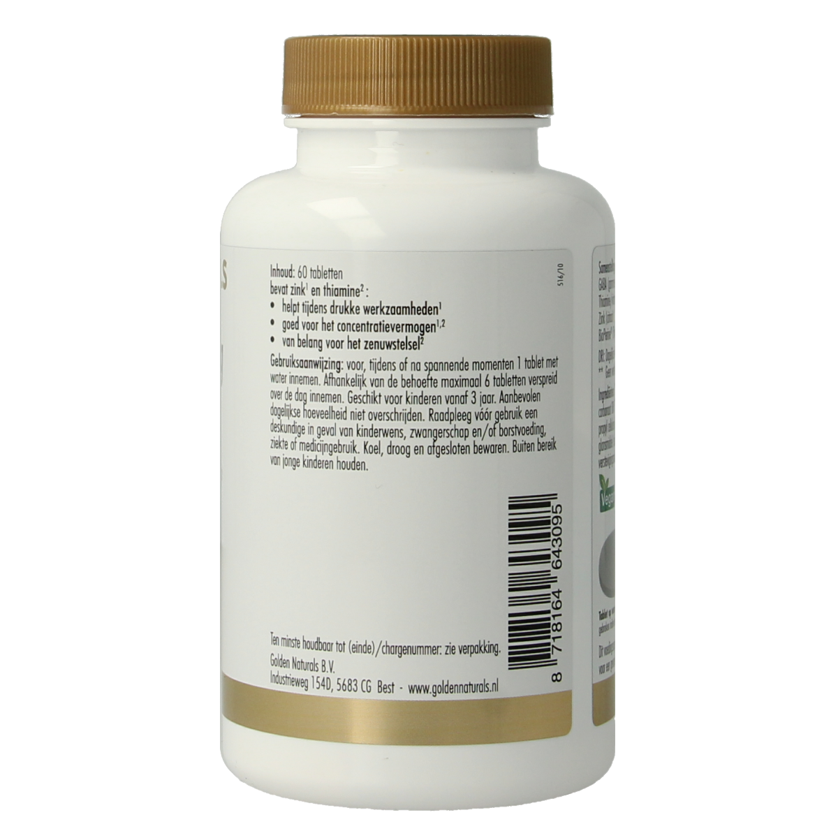 Golden Naturals Gaba 1000mg 60.00 Tabletten