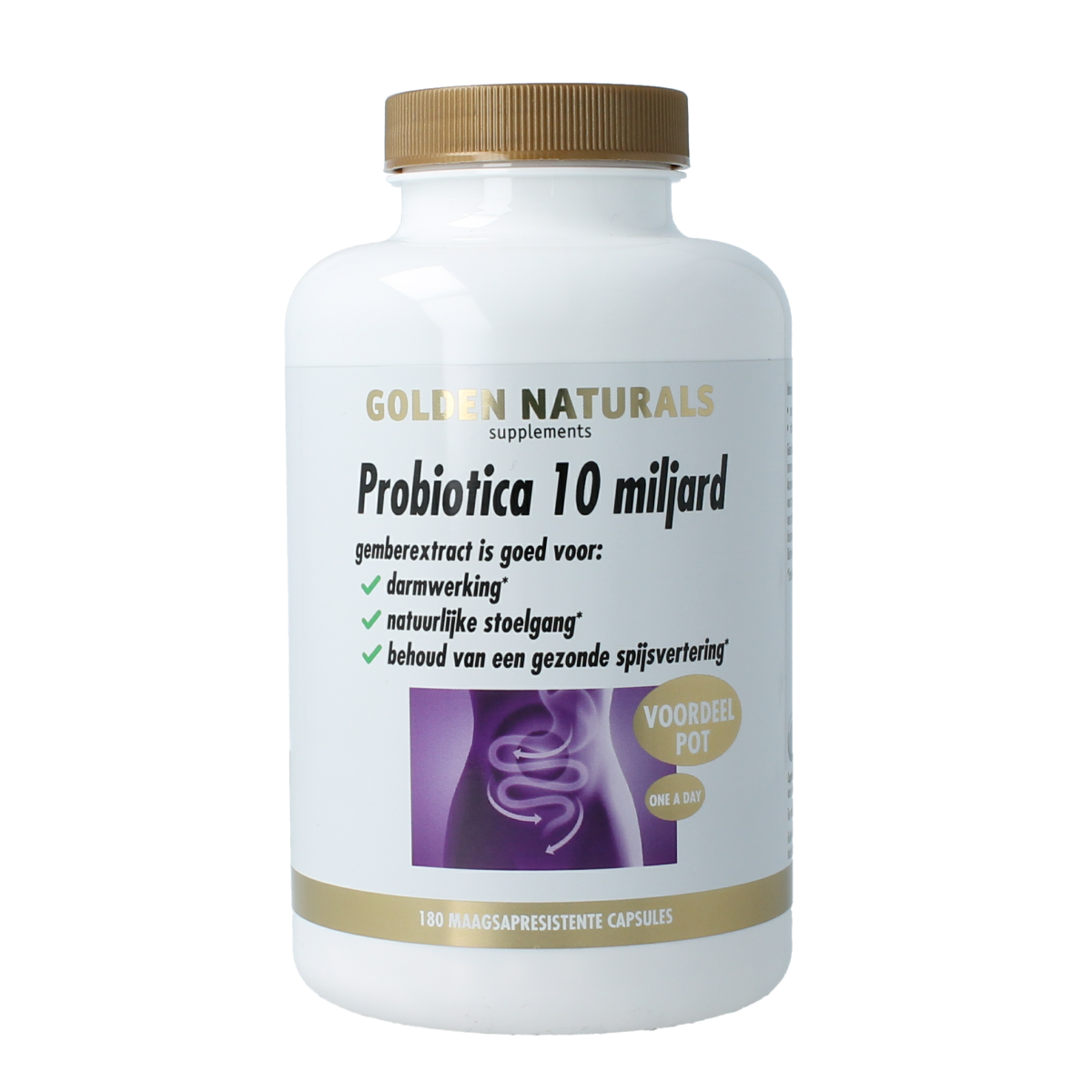 Golden Naturals Probiotica 10 miljard 180.00 Vegetarische capsules