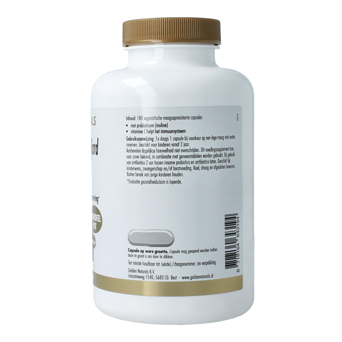 Golden Naturals Probiotica 10 miljard 180.00 Vegetarische capsules