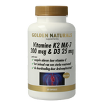 Golden Naturals Vitamine K2 200mcg & D3 25mcg 60.00 Vegetarische capsules