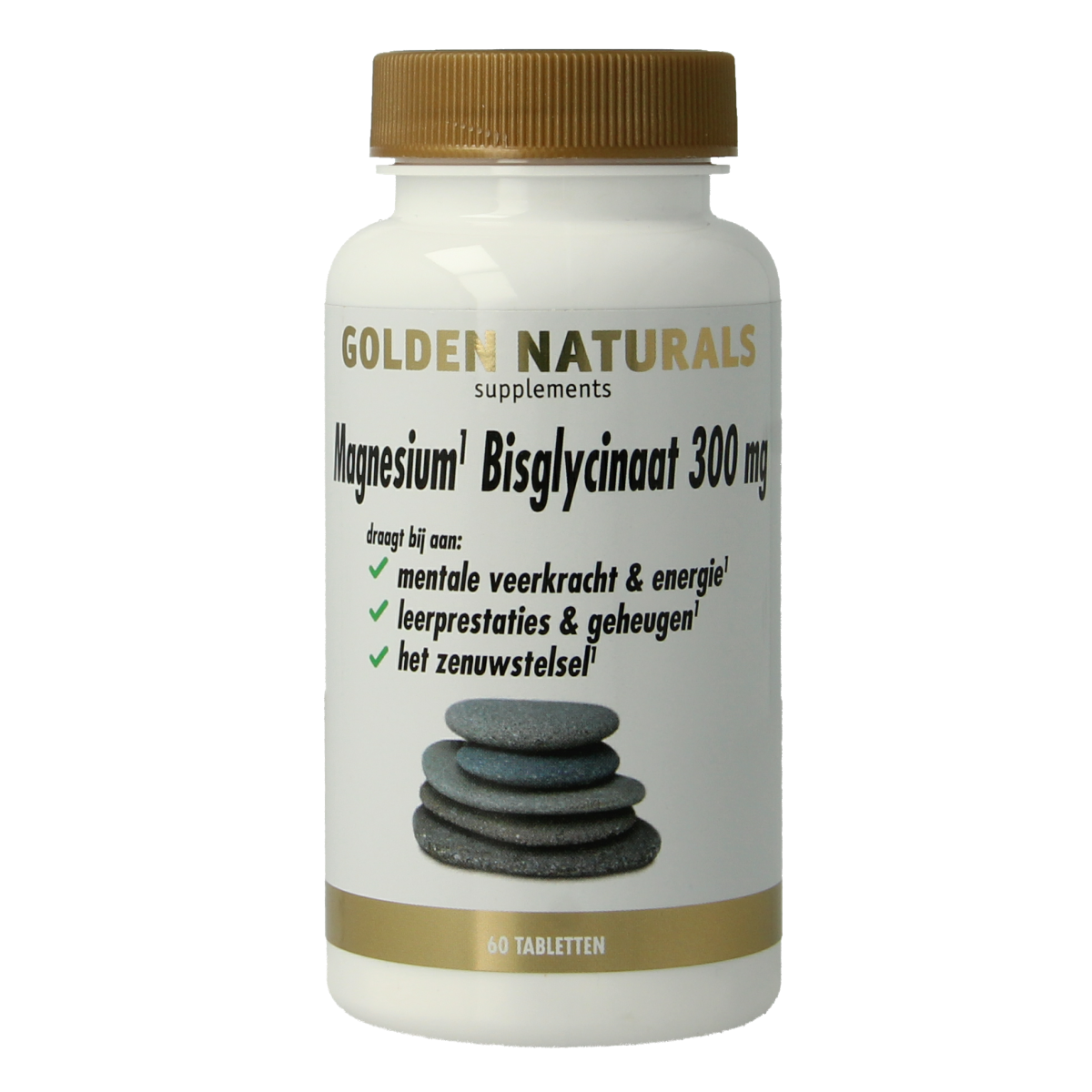 Golden Naturals Magnesium bisglycinaat 300mg 60.00 Tabletten