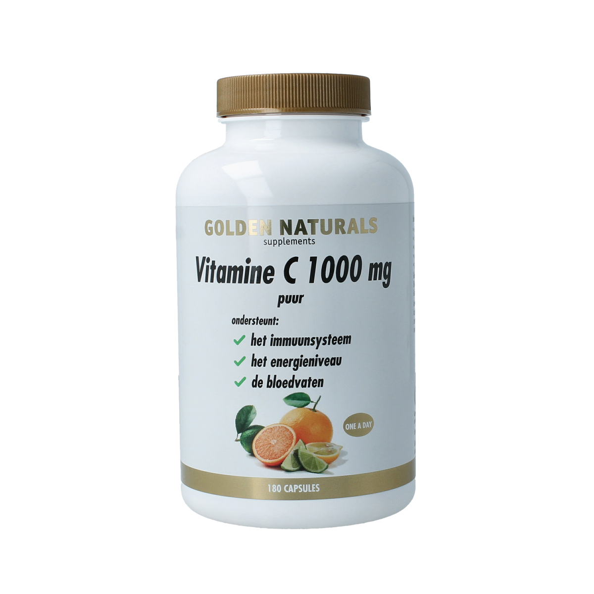 Golden Naturals Vitamine C 1000 puur 180.00 Vegetarische capsules