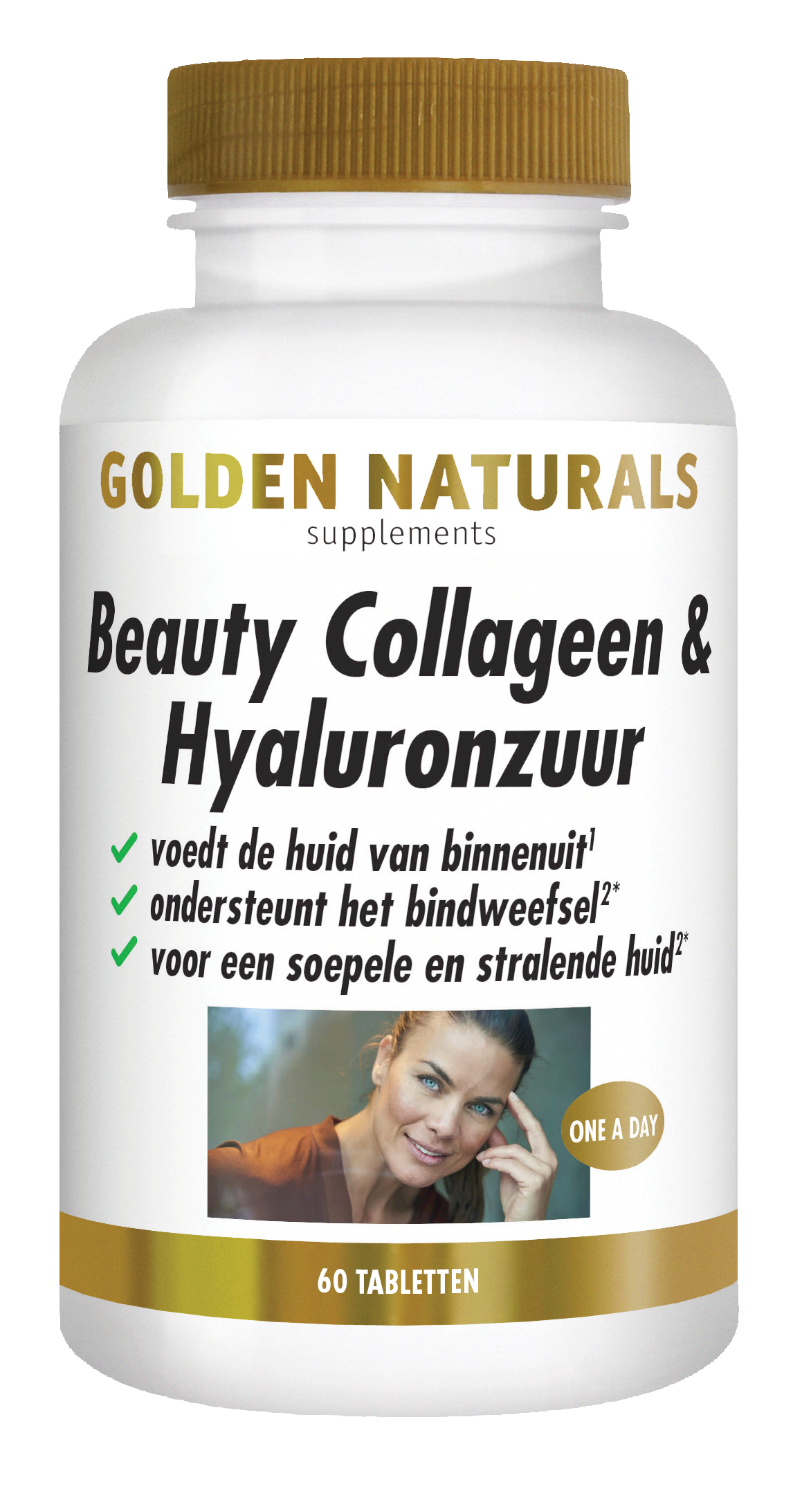 Golden Naturals Collageen & hyaluronzuur 60.00 Tabletten