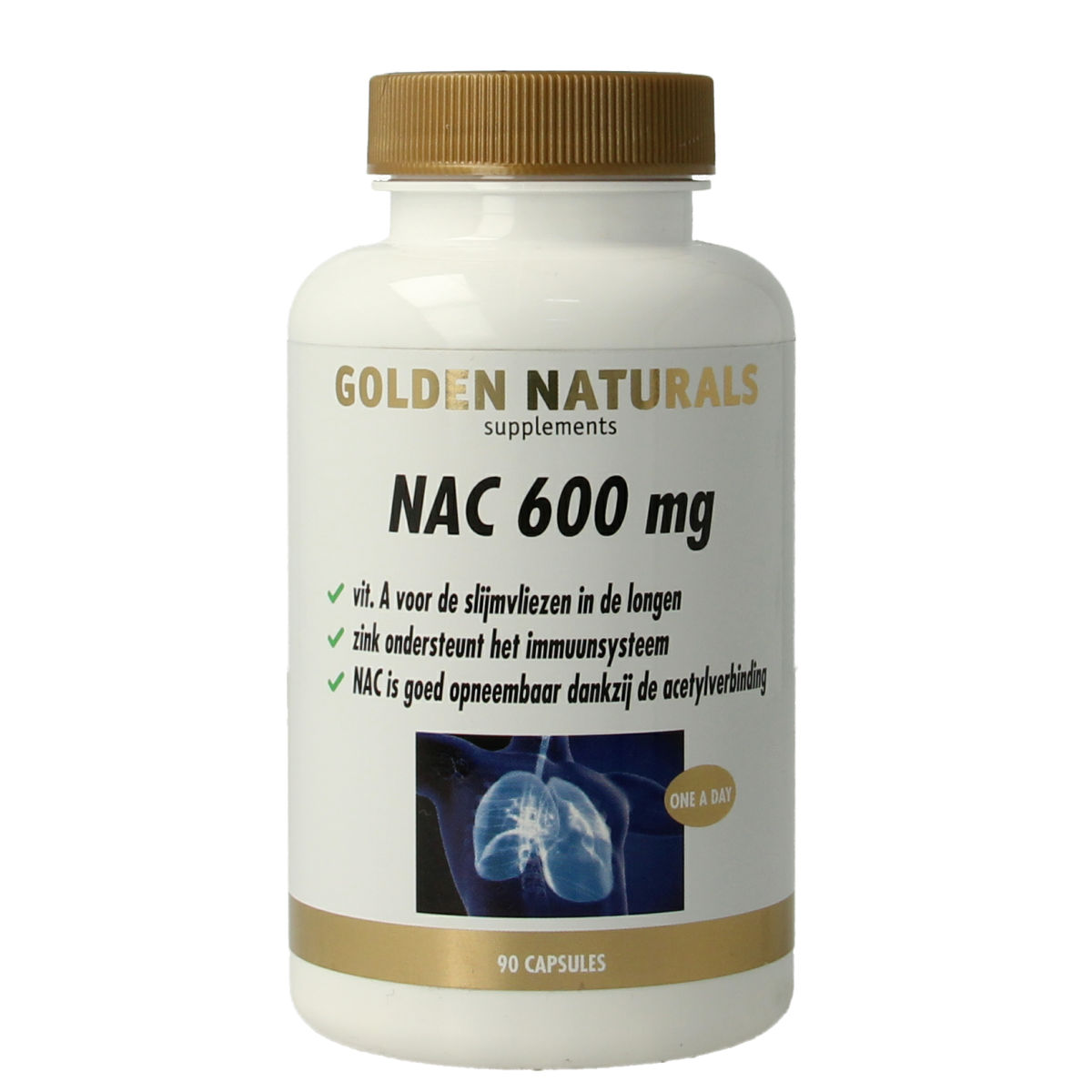 Golden Naturals NAC 600mg 90.00 Capsules
