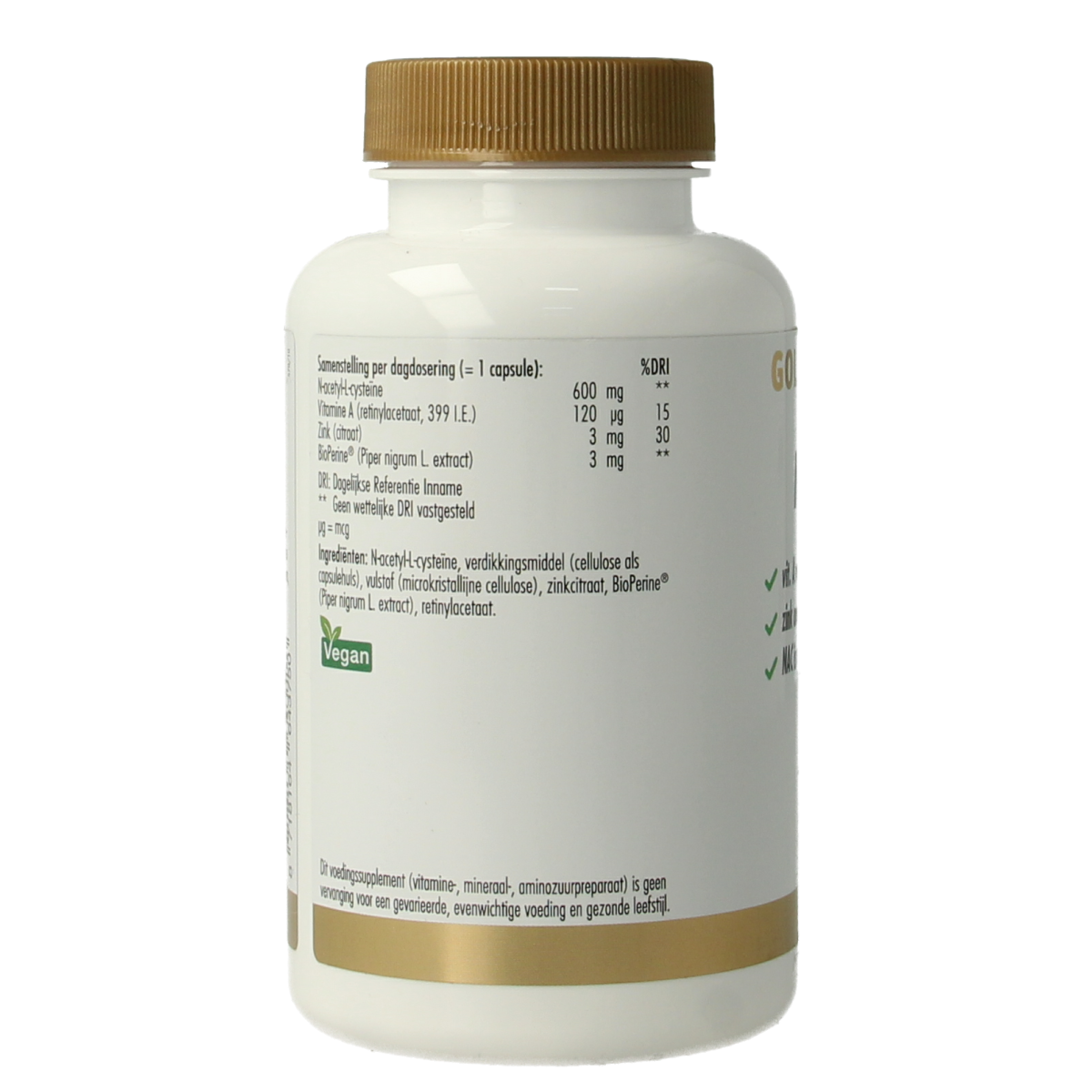 Golden Naturals NAC 600mg 90.00 Capsules