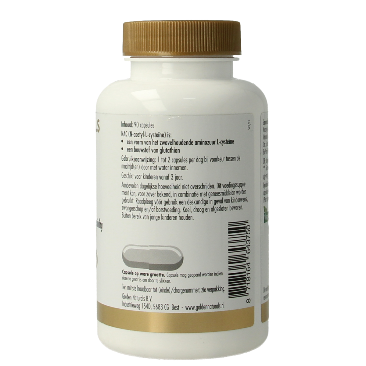 Golden Naturals NAC 600mg 90.00 Capsules