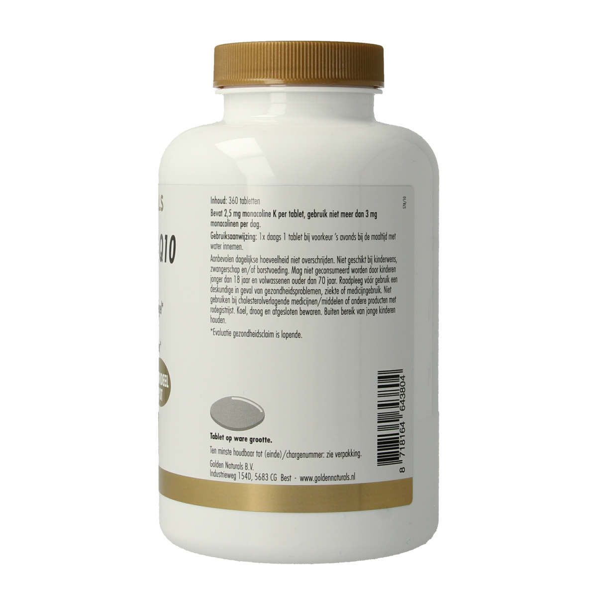 Golden Naturals Rode gist rijst & Q10 360.00 Tabletten