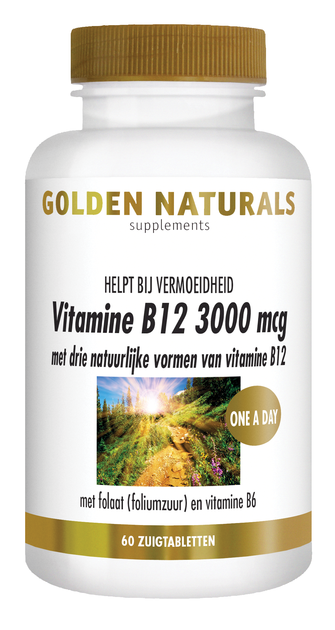 Golden Naturals Vitamine B12 3000mcg 60.00 Zuigtabletten