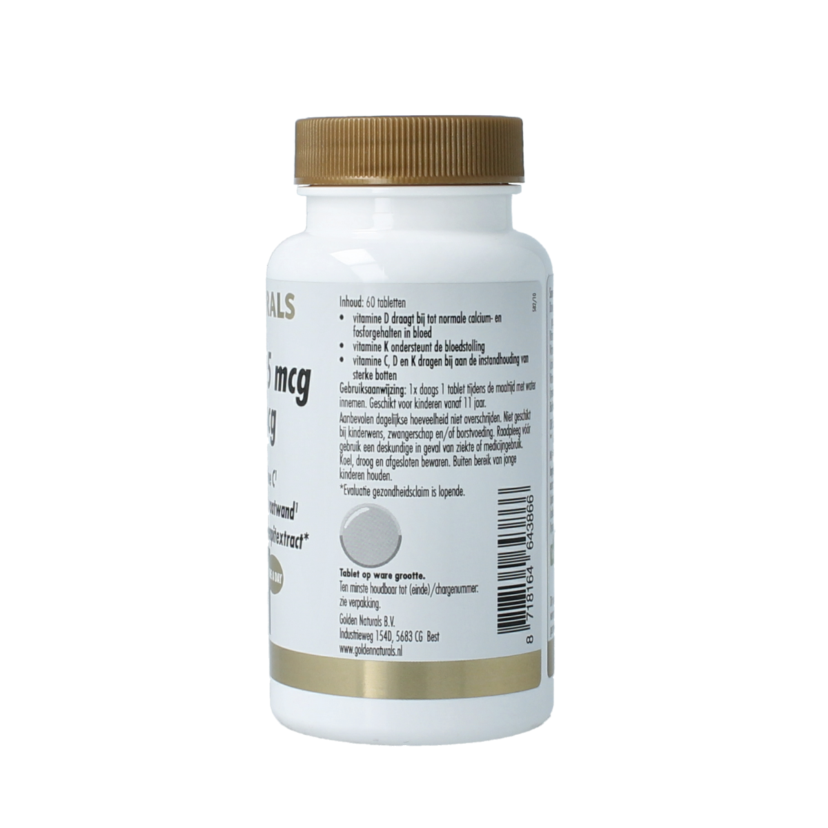 Golden Naturals Vitamine K2 45mcg & D3 25mcg 60.00 Tabletten