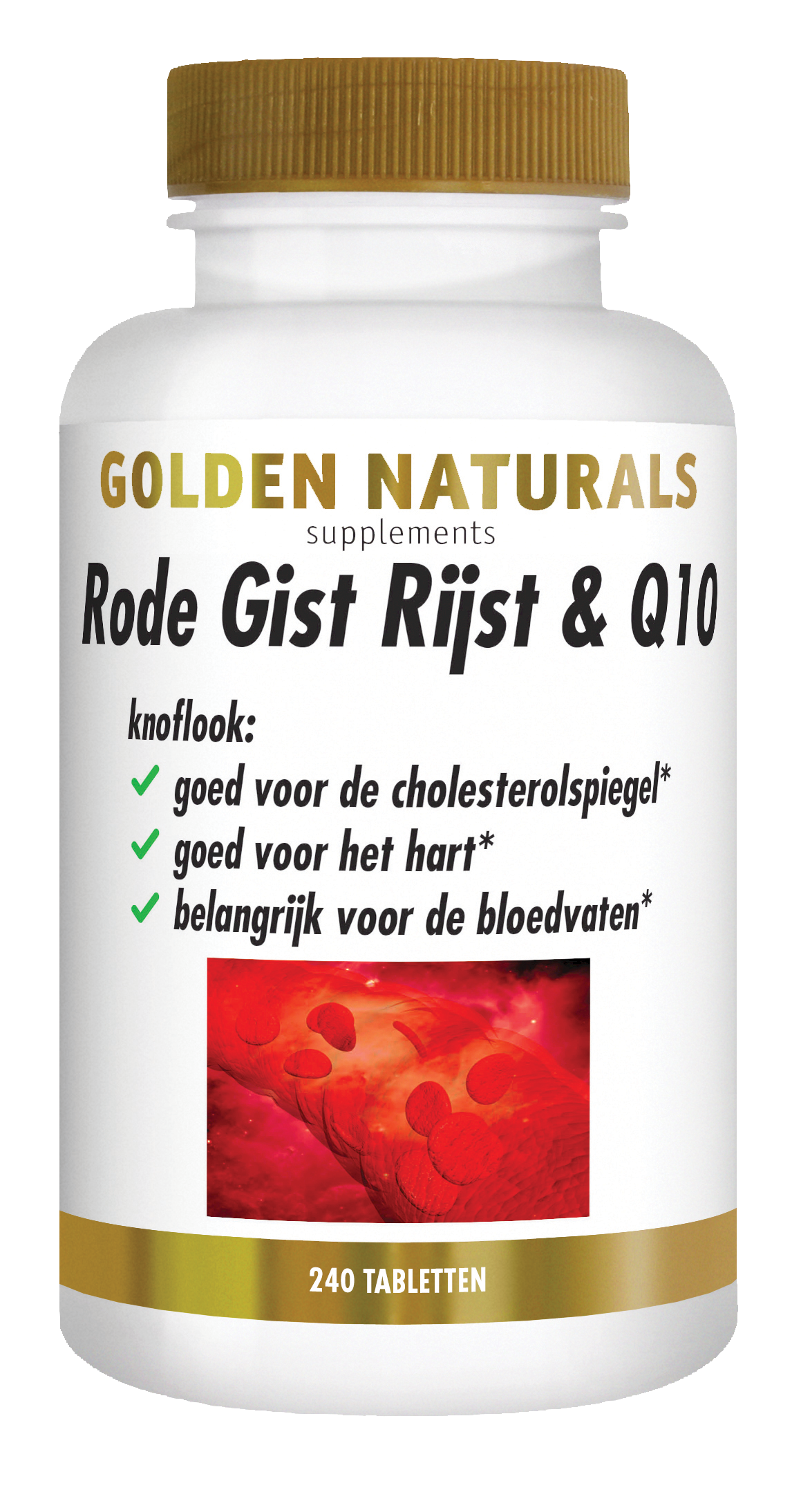 Golden Naturals Rode gist rijst & Q10 240.00 Tabletten