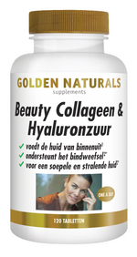 Golden Naturals Beauty collageen & hyaluronzuur 120.00 Tabletten