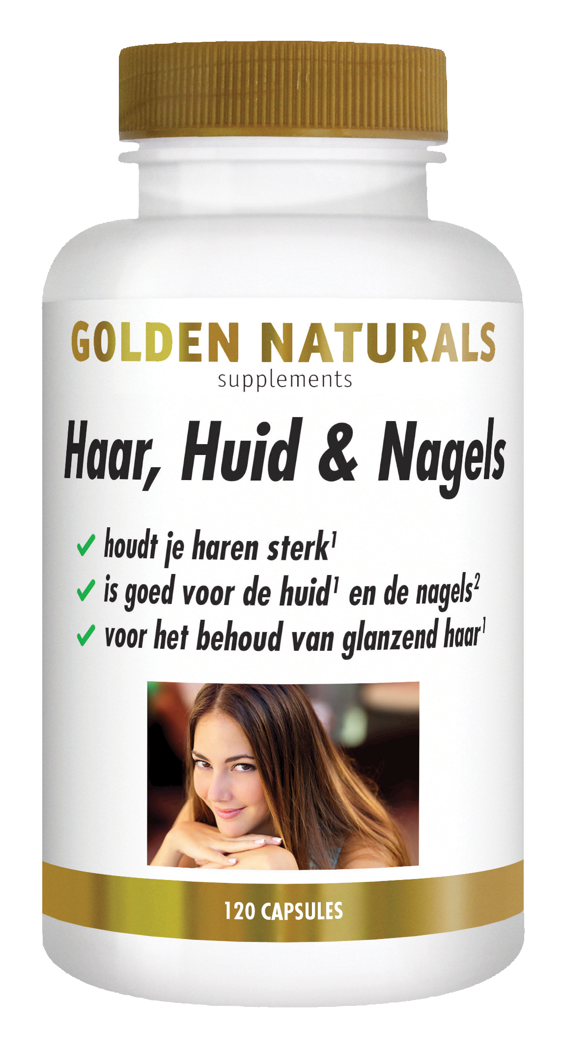 Golden Naturals Haar, huid & nagels 120.00 Vegetarische capsules
