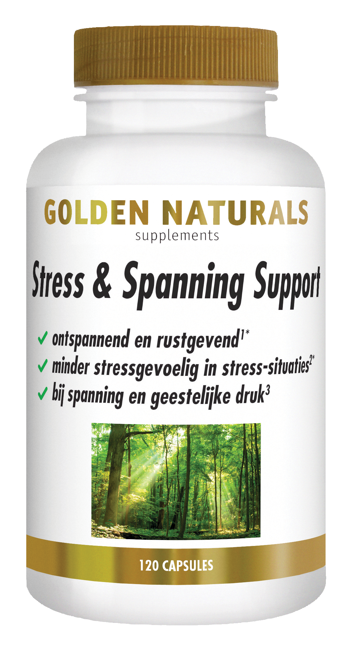 Golden Naturals Stress & spanning support 120.00 Vegetarische capsules