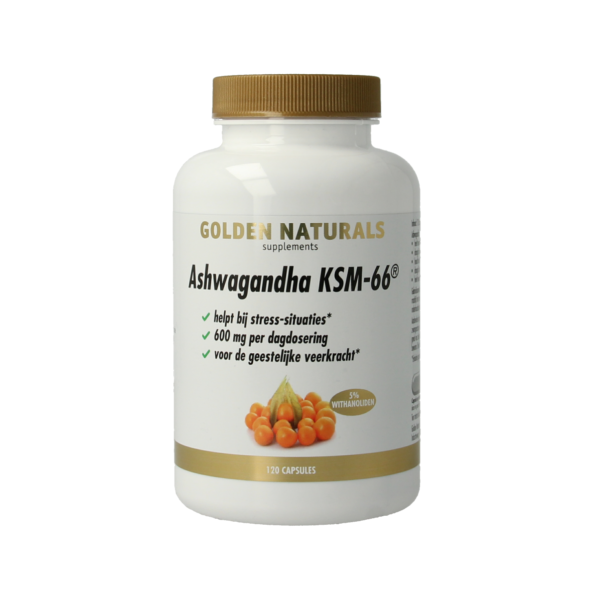 Golden Naturals Ashwagandha KSM-66 120.00 Vegetarische capsules