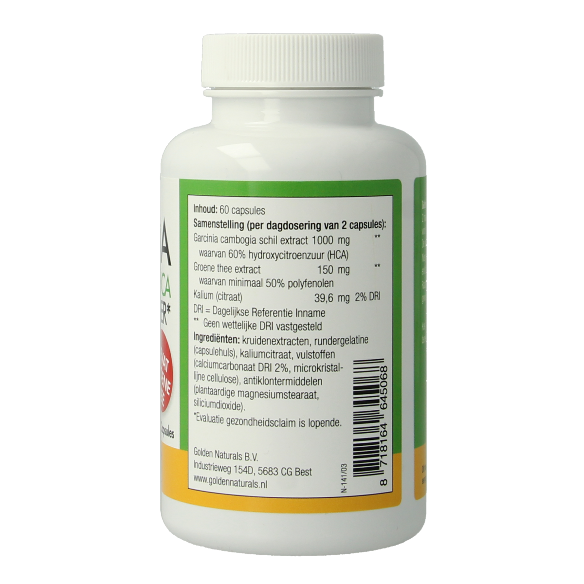 Natusor Garcinia cambogia 60% HCA vetverbrander 60.00 Capsules