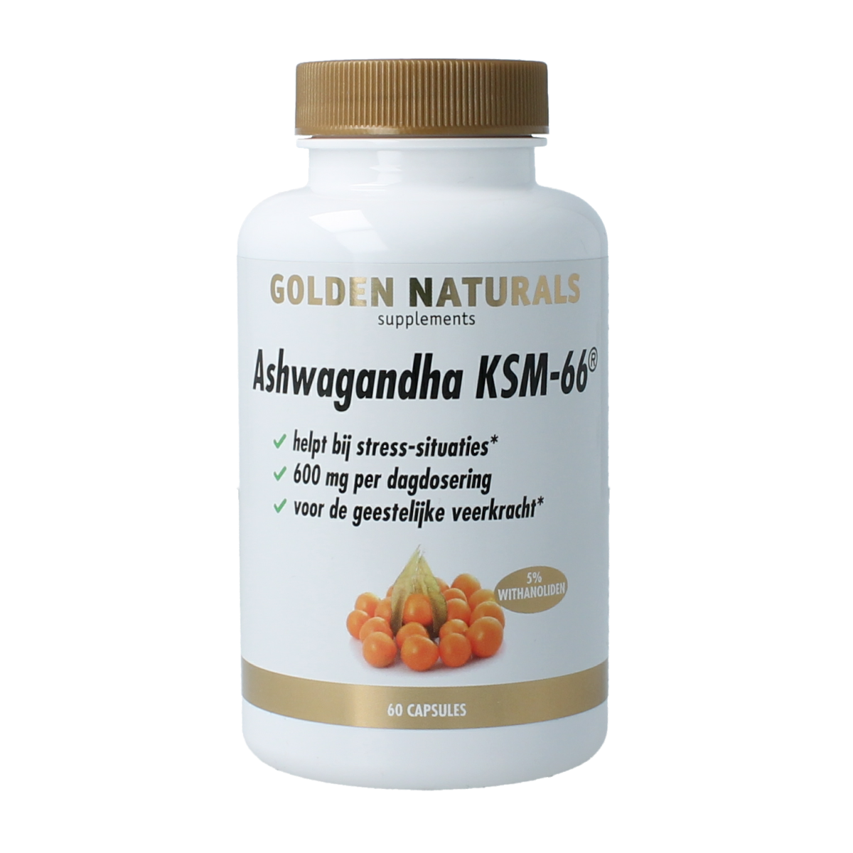 Golden Naturals Ashwagandha KSM-66 60.00 Vegetarische capsules