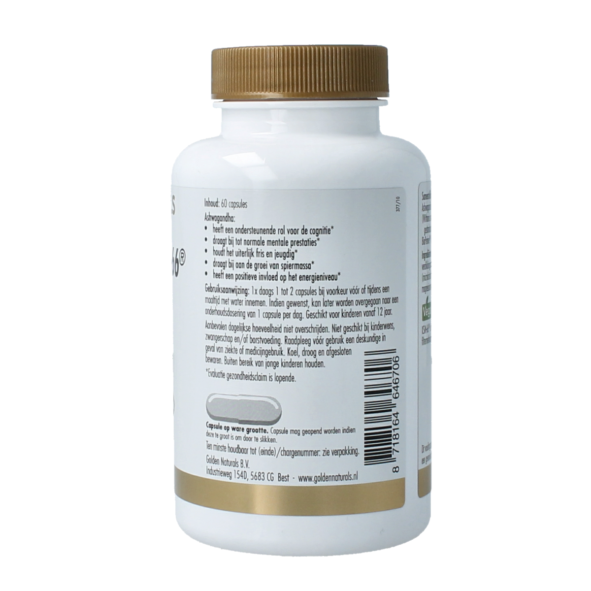 Golden Naturals Ashwagandha KSM-66 60.00 Vegetarische capsules