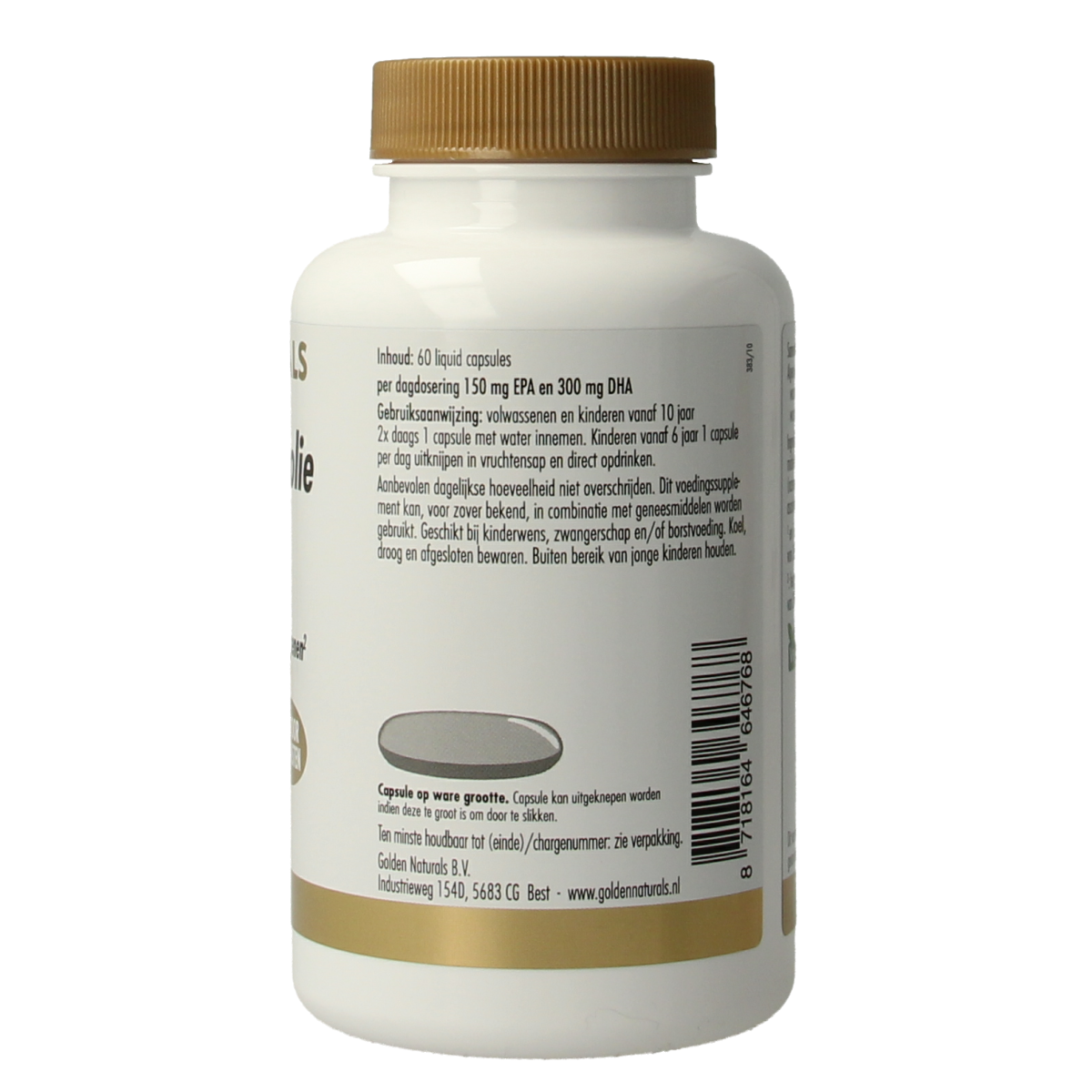 Golden Naturals Omega 3 algenolie liquid capsules 60.00 Capsules