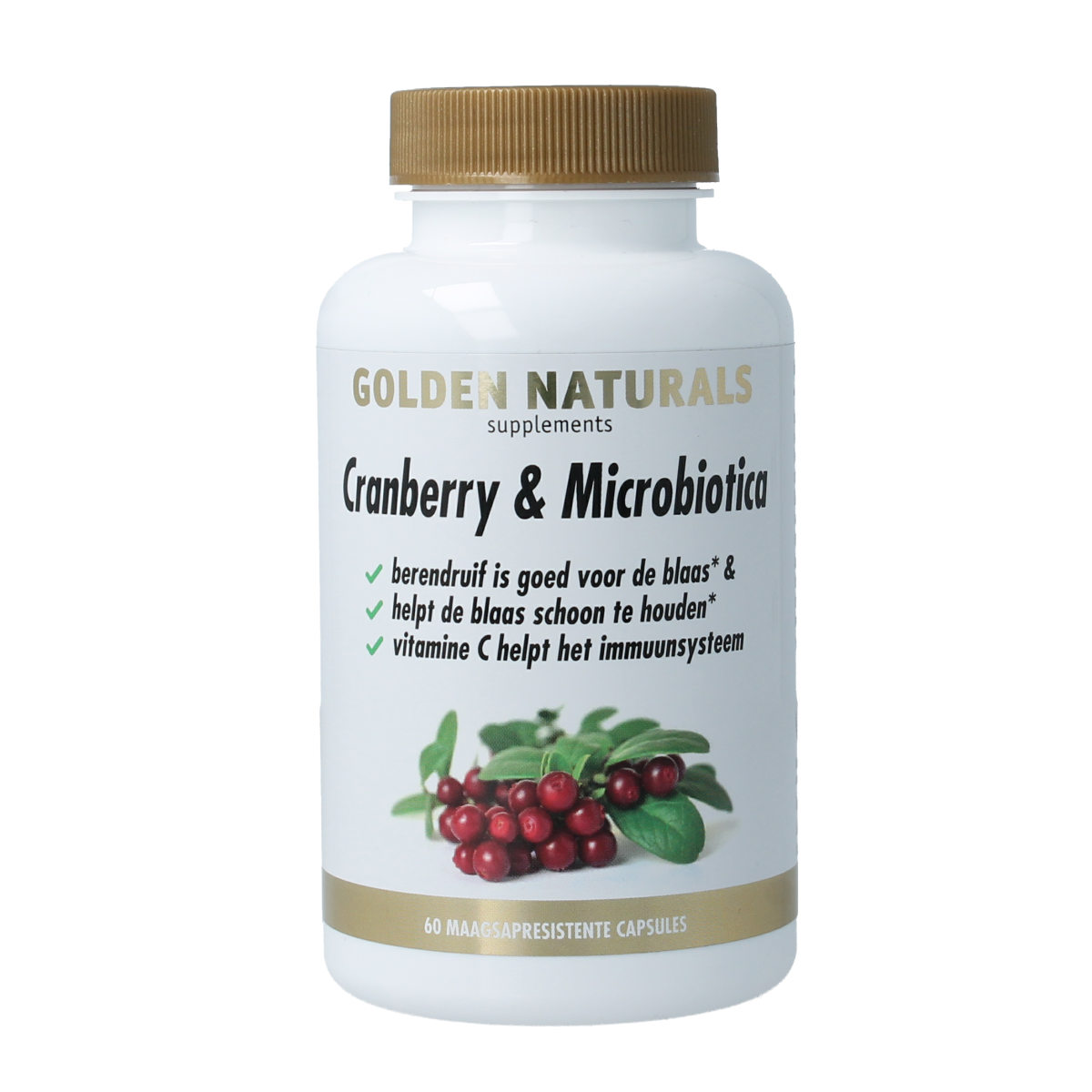 Golden Naturals Cranberry & microbiotica 60.00 Vegetarische capsules