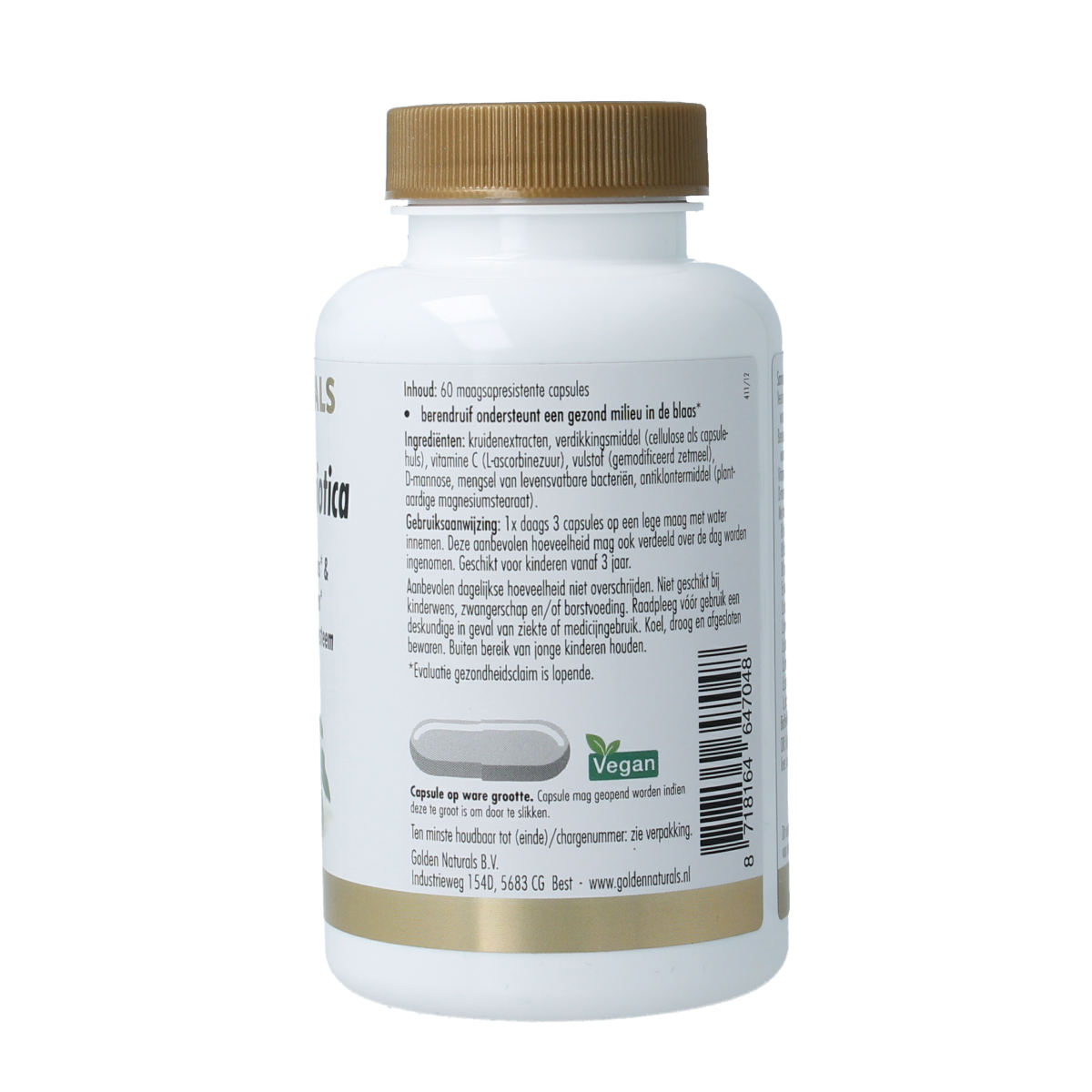 Golden Naturals Cranberry & microbiotica 60.00 Vegetarische capsules