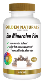 Golden Naturals Bio mineralen plus 60.00 Vegetarische capsules